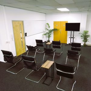 Workshop area arranged in classroom style